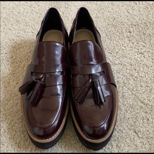 Zara Faux leather platform shoe.